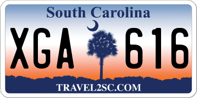 SC license plate XGA616