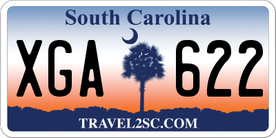 SC license plate XGA622