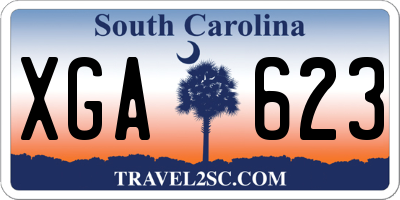 SC license plate XGA623