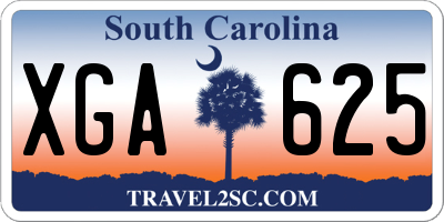 SC license plate XGA625