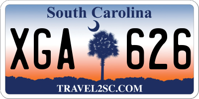 SC license plate XGA626
