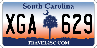 SC license plate XGA629