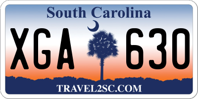 SC license plate XGA630