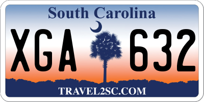 SC license plate XGA632