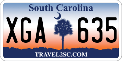 SC license plate XGA635
