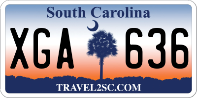 SC license plate XGA636