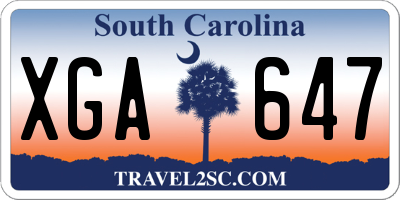 SC license plate XGA647