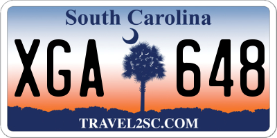 SC license plate XGA648