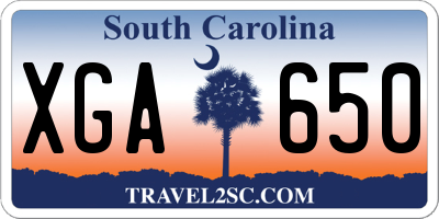 SC license plate XGA650