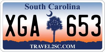 SC license plate XGA653