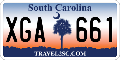 SC license plate XGA661