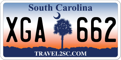 SC license plate XGA662