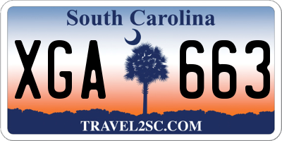 SC license plate XGA663