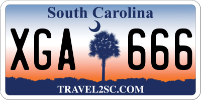 SC license plate XGA666