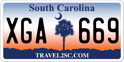 SC license plate XGA669