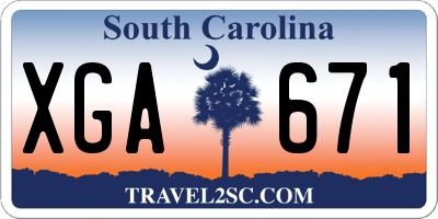 SC license plate XGA671