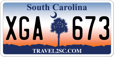 SC license plate XGA673