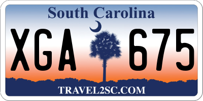 SC license plate XGA675