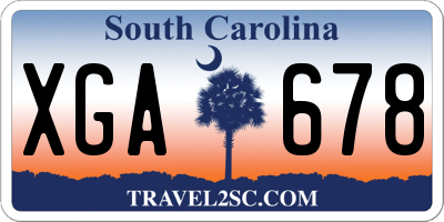 SC license plate XGA678