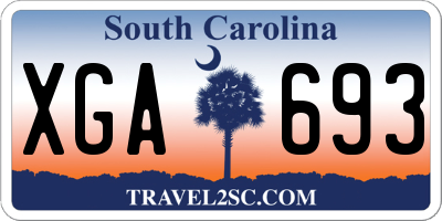 SC license plate XGA693