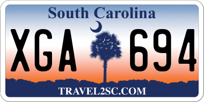 SC license plate XGA694