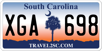 SC license plate XGA698