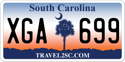 SC license plate XGA699