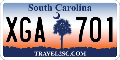 SC license plate XGA701