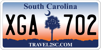 SC license plate XGA702