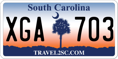 SC license plate XGA703