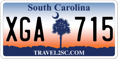 SC license plate XGA715