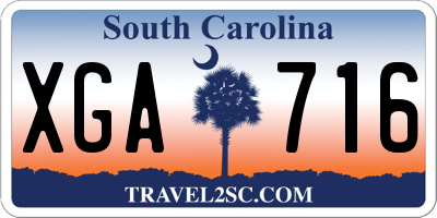 SC license plate XGA716