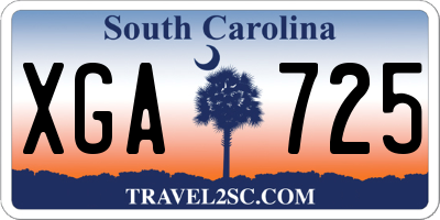 SC license plate XGA725