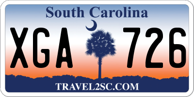 SC license plate XGA726