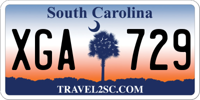 SC license plate XGA729