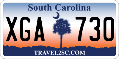 SC license plate XGA730