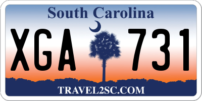 SC license plate XGA731