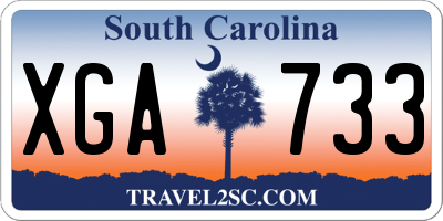 SC license plate XGA733