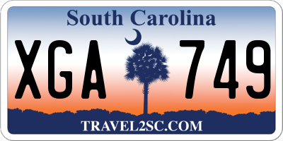 SC license plate XGA749