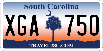SC license plate XGA750