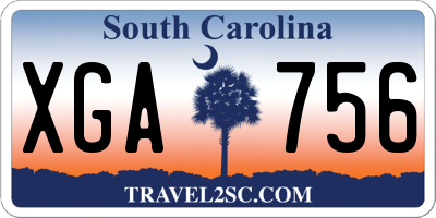 SC license plate XGA756