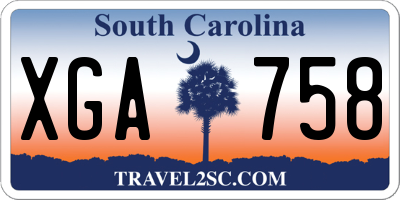 SC license plate XGA758