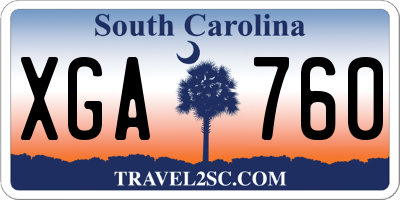 SC license plate XGA760