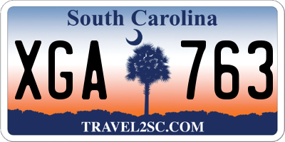SC license plate XGA763