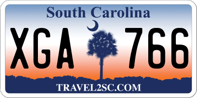 SC license plate XGA766
