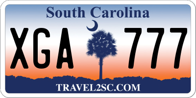 SC license plate XGA777