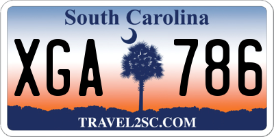 SC license plate XGA786