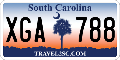 SC license plate XGA788