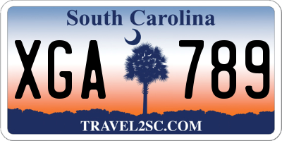 SC license plate XGA789