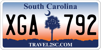 SC license plate XGA792